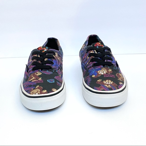 Vans authentic Nintendo donkey Kong print black purple canvas lo top sneakers - Picture 2 of 10